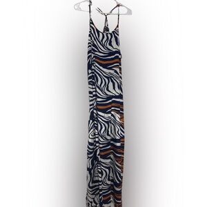 Silk Blend Maxi Dress with zebra design is a game changer. 70/30 silk/poly blend